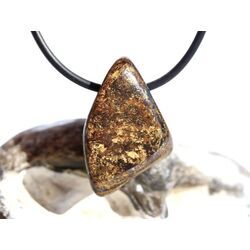 Bronzit Trommelstein / Schmuckstein gebohrt - Sonderqualit�t - ca. 2,8 cm x 1,8 cm x 1,1 cm