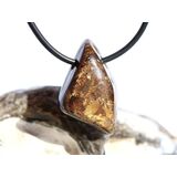 Bronzit Trommelstein / Schmuckstein gebohrt -...