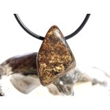 Bronzit Trommelstein / Schmuckstein gebohrt - Sonderqualität - ca. 2,8 cm x 1,8 cm x 1,1 cm
