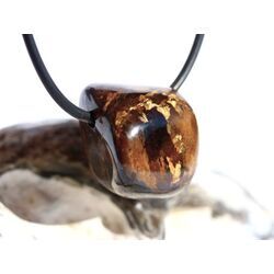 Bronzit Trommelstein / Schmuckstein gebohrt - Sonderqualit�t - ca. 2,2 cm x 1,8 cm x 1,6 cm