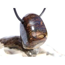 Bronzit Trommelstein / Schmuckstein gebohrt - Sonderqualit�t - ca. 3,1 cm x 2,1 cm x 1,6 cm