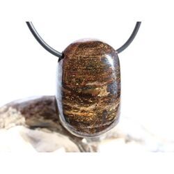Bronzit Trommelstein / Schmuckstein gebohrt - Sonderqualit�t - ca. 3,1 cm x 2,1 cm x 1,6 cm