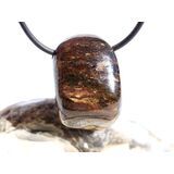 Bronzit Trommelstein / Schmuckstein gebohrt -...