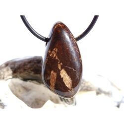 Bronzit Trommelstein / Schmuckstein gebohrt - Sonderqualit�t - ca. 3,1 cm x 1,8 cm x 1,5 cm