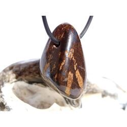 Bronzit Trommelstein / Schmuckstein gebohrt - Sonderqualit�t - ca. 3,1 cm x 1,8 cm x 1,5 cm