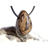 Bronzit Trommelstein / Schmuckstein gebohrt -...