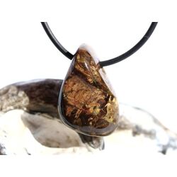 Bronzit Trommelstein / Schmuckstein gebohrt - Sonderqualit�t - ca. 2,8 cm x 1,8 cm x 1,6 cm