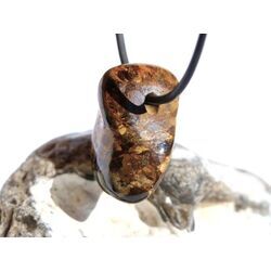 Bronzit Trommelstein / Schmuckstein gebohrt - Sonderqualit�t - ca. 2,8 cm x 1,8 cm x 1,6 cm