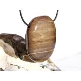 Versteinertes Holz XXL Scheibenstein / Schmuckstein gebohrt - Sonderqualität - ca. 4,4 cm x 3,3 cm x 1,3 cm