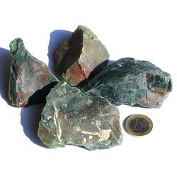 Heliotrop 2 Rohsteine - ca. 150 g - Restbestand -