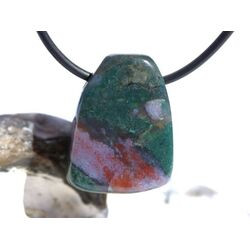 Heliotrop Schmuckstein Cabochon gebohrt - ca. 2,6 cm x 2 cm x 1,4 cm