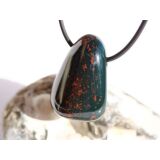 Heliotrop Trommelstein / Schmuckstein gebohrt - AA-Sonderqualität - ca. 3,3 cm x 2,2 cm x 1,8 cm