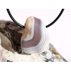 Achat braun-wei (Botswana) Trommelstein gebohrt - Sonderqualitt - ca. 2,8 cm x 2,2 cm x 1,4 cm (GKS)