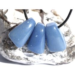 Blauquarz mittelblau Schmucksteine / Cabochon gebohrt -...