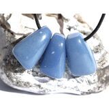 Blauquarz mittelblau Schmucksteine / Cabochon gebohrt -...