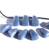 Blauquarz mittelblau Schmucksteine / Cabochon gebohrt -...