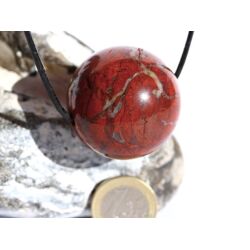 Brekzien-Jaspis XXL Kugel Schmuckstein gebohrt - Sonderqualität - ca. 3,8 cm
