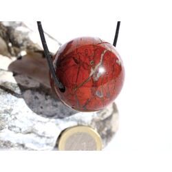 Brekzien-Jaspis XXL Kugel Schmuckstein gebohrt - Sonderqualit�t - ca. 3,8 cm