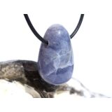 Cordierit (Iolith) Trommelstein gebohrt - ca. 2,9 cm x 1,8 cm x 1,1 cm