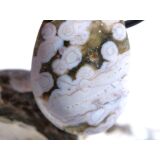 Ozeanachat Schmuckstein Cabochon / Trommelstein gebohrt (Ozeanchalcedon / Ozeanjaspis) - Sonderqualität - ca. 3,1 cm x 2,2 cm x 1 cm