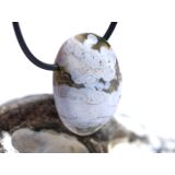 Ozeanachat Schmuckstein Cabochon / Trommelstein gebohrt (Ozeanchalcedon / Ozeanjaspis) - Sonderqualität - ca. 3,1 cm x 2,2 cm x 1 cm