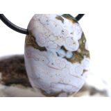 Ozeanachat Schmuckstein Cabochon / Trommelstein gebohrt (Ozeanchalcedon / Ozeanjaspis) - Sonderqualität - ca. 3,1 cm x 2,2 cm x 1 cm