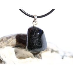 Jade schwarz (Chalkopyrit-Nephrit) Trommelstein Anhänger Öse - Rarität - Sonderqualität - ca. 2,6 cm x 1,6 cm x 1,4 cm