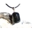 Jade schwarz (Chalkopyrit-Nephrit) Trommelstein Anhänger Öse - Rarität - Sonderqualität - ca. 2,6 cm x 1,6 cm x 1,4 cm