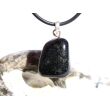 Jade schwarz (Chalkopyrit-Nephrit) Trommelstein Anhänger Öse - Rarität - Sonderqualität - ca. 2,6 cm x 1,6 cm x 1,4 cm