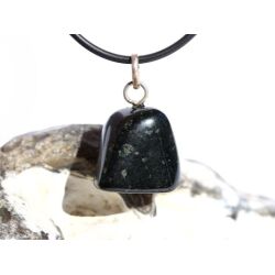 Jade schwarz (Chalkopyrit-Nephrit) Trommelstein Anhänger Öse - Rarität - Sonderqualität - ca. 2,8 cm x 1,8 cm x 1,2 cm