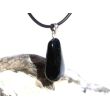 Jade schwarz (Chalkopyrit-Nephrit) Trommelstein Anhänger Öse - Rarität Schmuckdose - Sonderqualität - ca. 3,1 cm x 1,4 cm x 1 cm