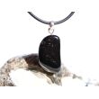Jade schwarz (Chalkopyrit-Nephrit) Trommelstein Anhänger Öse - Rarität Schmuckdose - Sonderqualität - ca. 3,1 cm x 1,4 cm x 1 cm