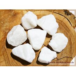 Schneequarz (Quarz wei / Quarzit / Milchquarz) Wassersteine-Sonderqualitt / Rohsteine extra angetrommelt - ca. 100 g