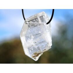 Bergkristall Fadenquarz XXXL Natur-Kristall / Rohstein / Scheibenstein gebohrt - Sonderqualitt - Raritt - ca. 5,6 cm x 3,6 cm x 1,5 cm