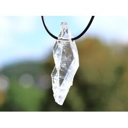Bergkristall Fadenquarz XXXL Natur-Kristall / Rohstein / Scheibenstein gebohrt - AA-Sonderqualitt - Raritt - ca. 6 cm x 1,9 cm x 0,9 cm