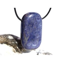Dumortierit XXL Schmuckstein / Scheibenstein gebohrt - ca. 4,1 cm x 2,5 cm x 1,1 cm