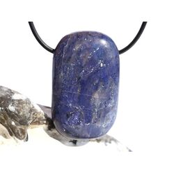 Dumortierit XXL Schmuckstein / Scheibenstein gebohrt - ca. 4,1 cm x 2,5 cm x 1,1 cm