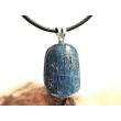 Disthen blau "Silberschimmer" Schmuckstein / Trommelstein Anhänger Silberöse (Cyanit / Kyanit) - Sonderqualität - ca. 2,8 cm x 1,5 cm x 1,2 cm