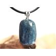 Disthen blau "Silberschimmer" Schmuckstein / Trommelstein Anhänger Silberöse (Cyanit / Kyanit) - Sonderqualität - ca. 2,8 cm x 1,5 cm x 1,2 cm