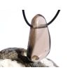 Rauchquarz mitteldunkel XXL Schmuckstein / Trommelstein gebohrt - AA-Sonderqualität - Handarbeit - ca. 4,1 cm x 2,2 cm x 1,1 cm