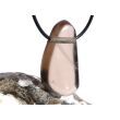 Rauchquarz mitteldunkel XXL Schmuckstein / Trommelstein gebohrt - AA-Sonderqualität - Handarbeit - ca. 4,1 cm x 2,2 cm x 1,1 cm
