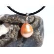 Perle (Süßwasserperle) apricot - Anhänger Silberöse Schmuckdose - Sonderqualität - ca. 2,1 cm x 1,1 cm x 1,1 cm