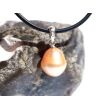 Perle (Süßwasserperle) apricot - Anhänger Silberöse Schmuckdose - Sonderqualität - ca. 2,1 cm x 1,1 cm x 1,1 cm