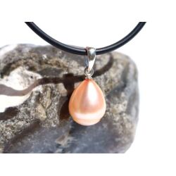 Perle (Süßwasserperle) apricot - Anhänger Silberöse Schmuckdose - Sonderqualität - ca. 2,1 cm x 1 cm x 1 cm
