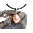 Perle (Süßwasserperle) apricot - Anhänger Silberöse Schmuckdose - Sonderqualität - ca. 2,1 cm x 1 cm x 1 cm