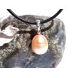 Perle (Süßwasserperle) apricot - Anhänger Silberöse Schmuckdose - Sonderqualität - ca. 2,1 cm x 1 cm x 1 cm