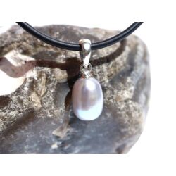 Perle (Süßwasserperle) silber - Anhänger Silberöse Schmuckdose - Sonderqualität - ca. 1,9 cm x 0,8 cm x 0,8 cm