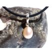 Perle (Süßwasserperle) apricot - Anhänger Silberöse Schmuckdose - Sonderqualität - ca. 1,8 cm x 0,7 cm x 0,7 cm