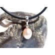 Perle (Süßwasserperle) apricot - Anhänger Silberöse Schmuckdose - Sonderqualität - ca. 1,8 cm x 0,7 cm x 0,7 cm