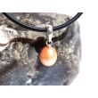 Perle (Süßwasserperle) apricot - Anhänger Silberöse Schmuckdose - Sonderqualität - ca. 1,7 cm x 0,7 cm x 0,7 cm